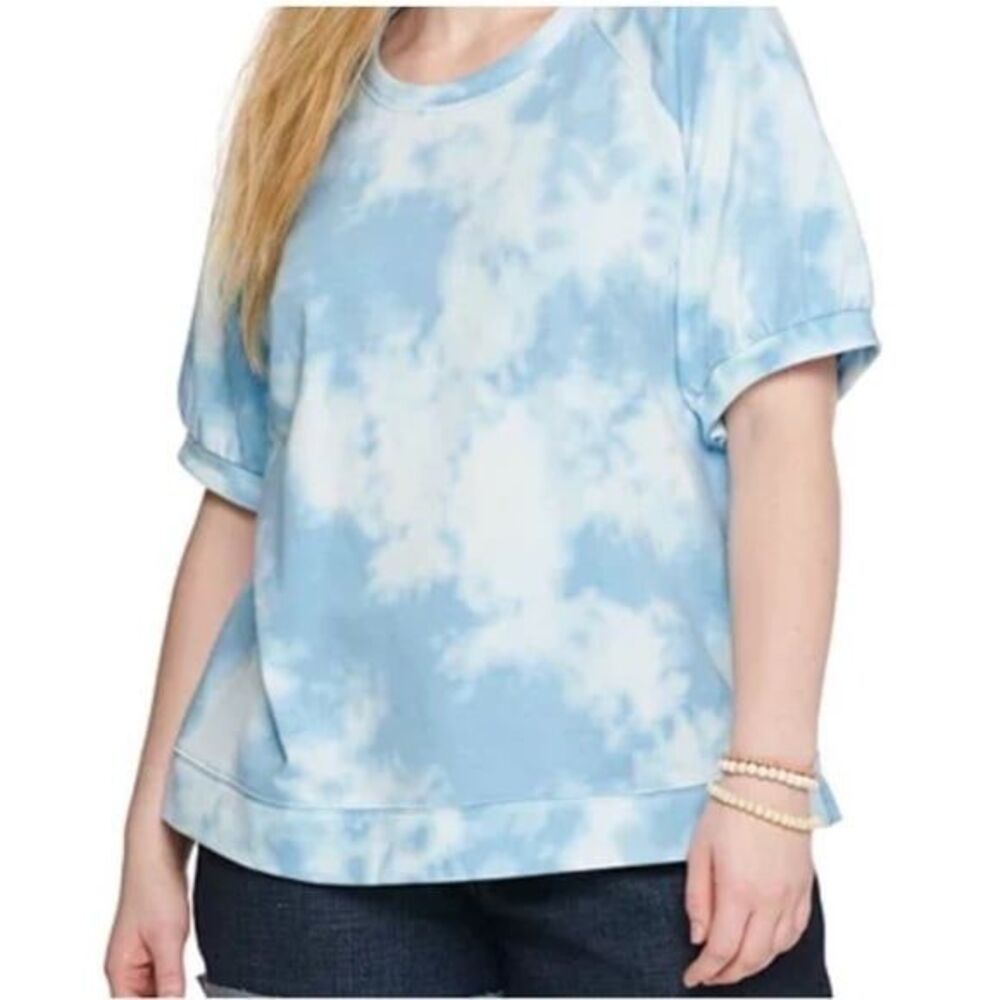 Sonoma Blue Tie Dye Short Sleeve Sweatshirt - Medium